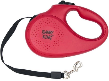 Barry King smycz automatyczna dla psa czerwona XS - taśma 3m, do 12kg