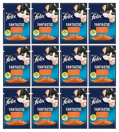 Felix Fantastic Karma dla kotów z kurczakiem i pomidorami w galaretce 12 x 85 g ZESTAW