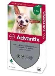 Bayer Advantix Spot On roztwór na pchły i kleszcze 4x0,4ml pies do 4kg