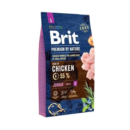 Brit Premium By Nature Junior Small Chicken 8 kg - sucha karma dla młodych psów rasy małej z kurczakiem 8kg