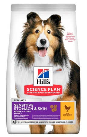 HILL'S Science Plan Adult Sensitive Stomach & Skin Medium 14 kg - Sucha karma dla psów ras średnich z kurczakiem 14 kg