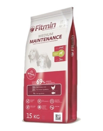 Fitmin Medium Maintenance 15 kg - sucha karma dla dorosłych psów rasy średniej z obniżoną zawartością energii 15kg