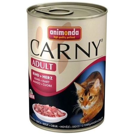 Animonda Carny Adult Rind + Herz 400 g - mokra karma dla dorosłych kotów z wołowiną i sercami 400g