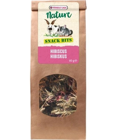 Versele - Laga Nature Snack Bits Hibiscus 60 g - przekąska dla królików, kawii domowych, szynszyli i koszatniczek hibiskus 60g