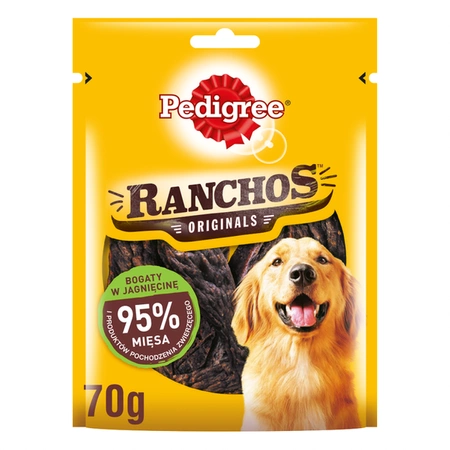 Pedigree Ranchos Originals 70g - przysmak dla psa 95% mięsa bogata w jagnięcinę 70 g