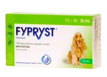 KRKA FYPRYST Spot-on 134 mg/1,34 ml na pchły i kleszcze pies 10-20kg 1 pipeta x 1,34ml