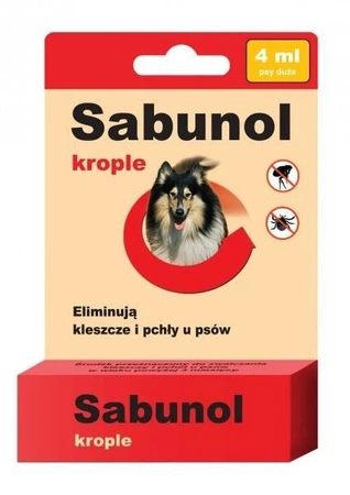 Dermapharm sabunol krople dla psów przeciwko pchłom i kleszczom 4 ml