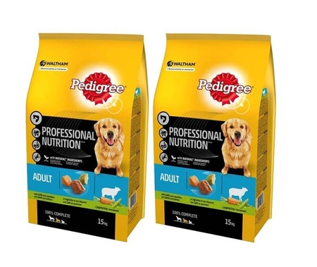 PEDIGREE Adult Professional Nutrition z jagnięciną 2 x 15kg - sucha karma dla psów dorosłych, 2 x 15kg ZESTAW
