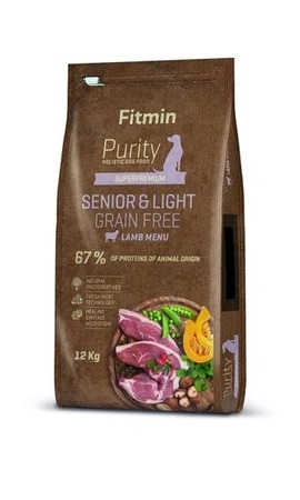 Fitmin Purity Senior&Light Grain Free Lamb - sucha bezzbożowa karma dla starszych psów jagnięcina 12kg