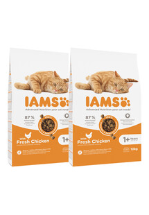 IAMS for Vitality dla dorosłych kotów ze świeżym kurczakiem 20 kg (2 x 10 kg)