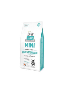 BRIT Care Grain Free Mini light & sterilised rabbit & salmon 14 kg (2 x 7 kg) - hypoalergiczna bezzbożowa karma dla dorosłych psów miniaturowych z nadwagą lub sterylizowanych