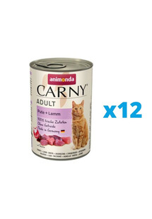 ANIMONDA Carny Adult zestaw indyk i jagnięcina 12 x 400 g