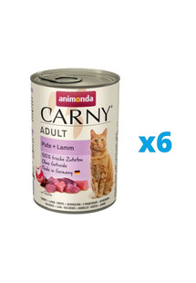 ANIMONDA Carny Adult zestaw indyk i jagnięcina 6 x 400 g
