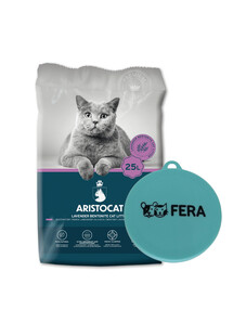ARISTOCAT Bentonite Plus - żwirek dla kota, 25l + FERA Pokrywka na puszkę silikonowa 7,5 cm silikonowa