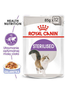 Royal Canin Sterilised jelly 85 g x48 - karma mokra dla kotów dorosłych, sterylizowanych w galarecie 48 x 85 g