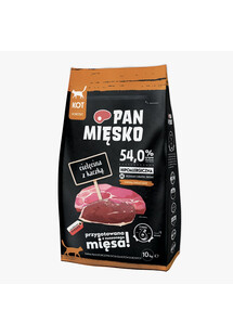 PAN MIĘSKO sucha karma dla psa Cielęcina z kaczką M 10kg