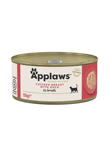 APPLAWS Cat Adult Chicken Breast with Duck in Broth pierś z kurczaka z kaczką w bulionie 156g