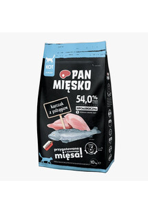 PAN MIĘSKO sucha karma Kurczak z pstrągiem S 10 kg