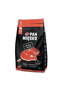 PAN MIĘSKO sucha karma dla psa  Wołowina z koziną M 3 kg