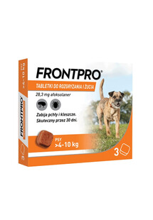 FRONTPRO >4-10 kg M 3 tabletki na kleszcze i pchły do żucia dla psów