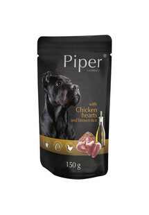Piper z sercami z kurczaka i ryżem brązowym 150 g - mokra karma dla dorosłych psów wszystkich ras, 150g