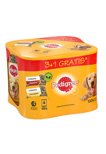 PEDIGREE Adult 4x400 g mokra pełnoporcjowa karma dla dorosłych psów w galaretce z kurczakiem i wołowiną