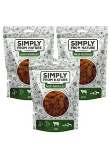 SIMPLY FROM NATURE Meat Noodles - Mięsne kluski dla psów z wołowiną, 3x80 g