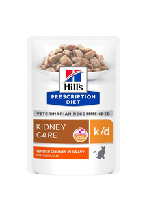 HILL'S Prescription Diet Feline k/d Kidney Care Chicken 12x85 g w saszetkach Kurczak