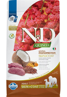 FARMINA N&D Quinoa Medium Maxi Skin and Coat Venison Coconut for Adult Dogs 2,5 kg