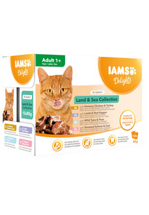 IAMS Delights Adult All Breeds Land&Sea In Gravy 12X85 g - karma mokra dla dorosłych kotów