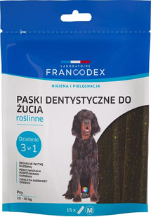 FRANCODEX Paski dentystyczne do żucia M roślinne 15 szt.