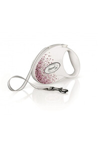 FLEXI Glam Splash Pink smycz dla psa rozm. M Taśma 5m biała