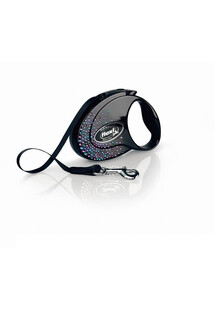 FLEXI Glam Splash Mystic smycz dla psa rozm. S taśma 3m czarna
