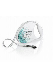 FLEXI Glam Splash Ocean smycz dla ps rozm. S taśma 3m biała