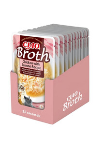 INABA CIAO Broth Chicken with Salmon Recipe 12x40g Bulion z kurczakiem i łososiem dla kotów