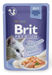 BRIT Premium Salmon fillets in jelly for cats 24x85 g mokra karma z łososiem dla kotów