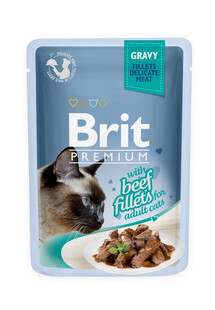BRIT Premium Beef fillets in gravy for cats  24x85 g mokra karma z wołowiną dla kota