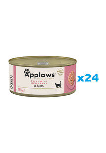 Applaws Natural Cat Food Tuna Fillet with Prawn 24x156 g mokra karma dla kotów tuńczyk z krewetkami w bulionie