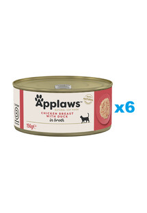 APPLAWS Natural Cat Food Chicken Breast with Duck in Broth 6x156 g pierś z kurczaka z kaczką w bulionie
