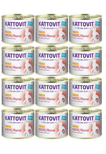 Kattovit Niere/Renal Kurczak Dieta Dla Kotów, 12x185g - mokra karma dla kotów z chorobami nerek