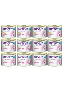 Kattovit Diabetes Kurczak Dieta Dla Kotów 12x185g - mokra karma dla kotów z cukrzycą