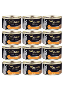 MIAMOR Feine Filets Tuna with cheese in jelly 12 x 100 g mokra karma dla kota w galarecie Tuńczyk z serem