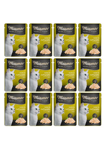 MIAMOR Feline Filets 12x100 g - Mokra karma dla kotów, Kurczak i drób w galaretce
