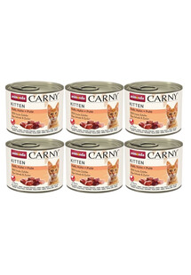ANIMONDA Carny Kitten Veal Chicken and Turkey karma mokra dla kociąt z cielęciną, kurczakiem i indykiem 6x200 g