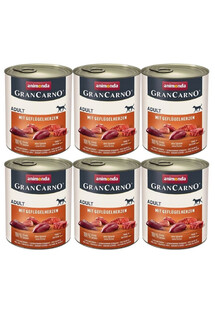 ANIMONDA GranCarno karma mokra dla psów z sercami drobiowymi 6x800 g