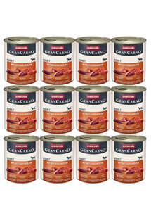 ANIMONDA GranCarno karma mokra dla psów z sercami drobiowymi 12x800 g