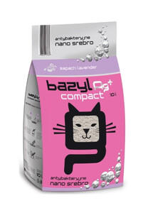 BAZYL Ag+ Compact Lavender bentonitowy żwirek z jonami srebra 10L