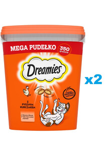 DREAMIES Mega Pudełko 2x350g Przysmak dla kota z pysznym kurczakiem