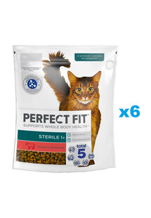 PERFECT FIT (Sterile 1+) 6x750g Bogaty w wołowinę - sucha karma dla kota po sterylizacji