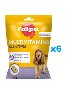 PEDIGREE Multivitamins Trawienie Kurczak 6x180 g karma uzupełniająca na trawienie dla dorosłych psów